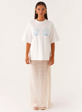 Born To Have Fun Oversized Graphic Tee - Blue Shell